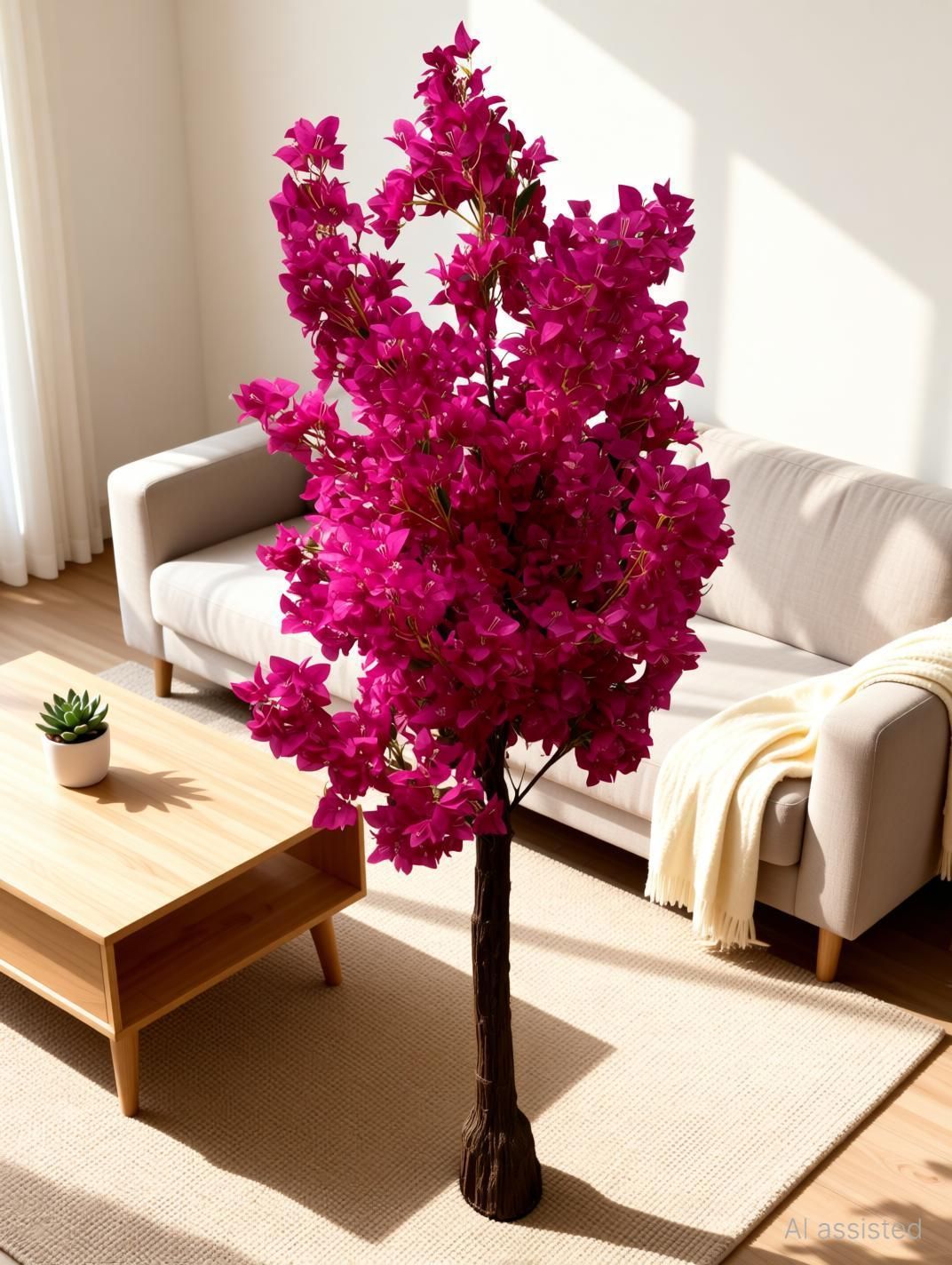 Artificial Bougainvillea Tree 5.7 Feet – Dark Pink Artificial Plant-image-45