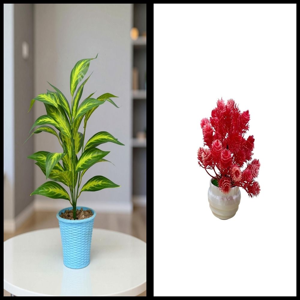 nexat Artificial Plant with Pot for Decoration of LivingRoom, Showcase or Office Table Bonsai Wild Artificial Plant with Pot-picture-15