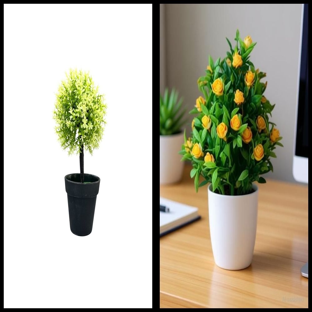 nexat Artificial Plant with Pot for Decoration of LivingRoom, Showcase or Office Table Bonsai Wild Artificial Plant with Pot-picture-12