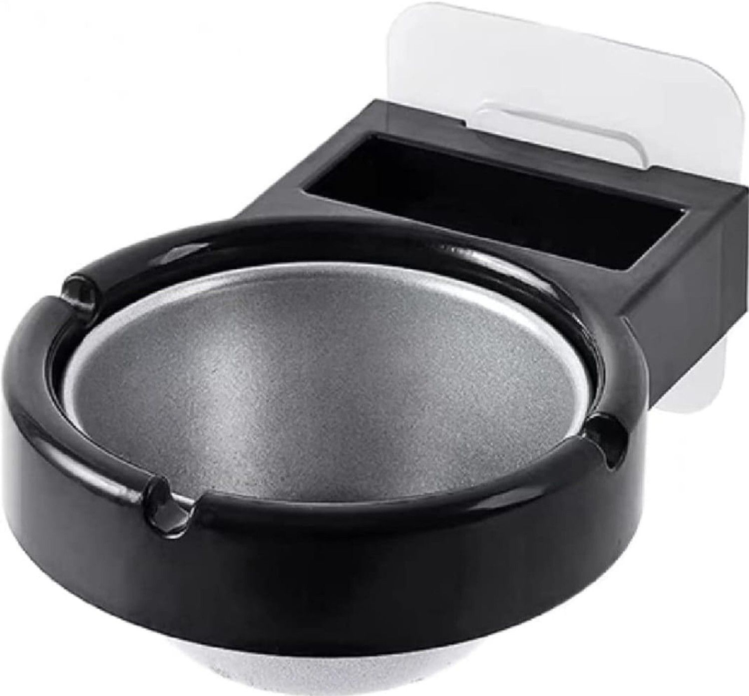 Wall Mounted Ashtray Nail Free Removable Stainless Steel Ashtray Smoking Accessories for Weed for Bathroom Toilet Hallway Kitchen Hotel Office (Pack of 1, Black) Black Stainless Steel Ashtray-image-27