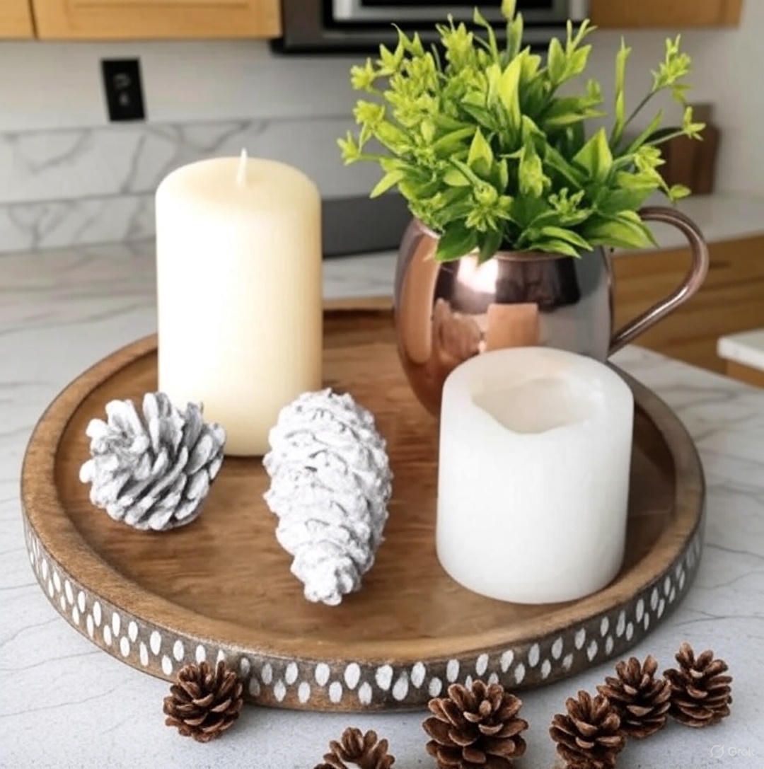 wooden round tray for serving beautifull tray for home decor kitchen Tray-image-20