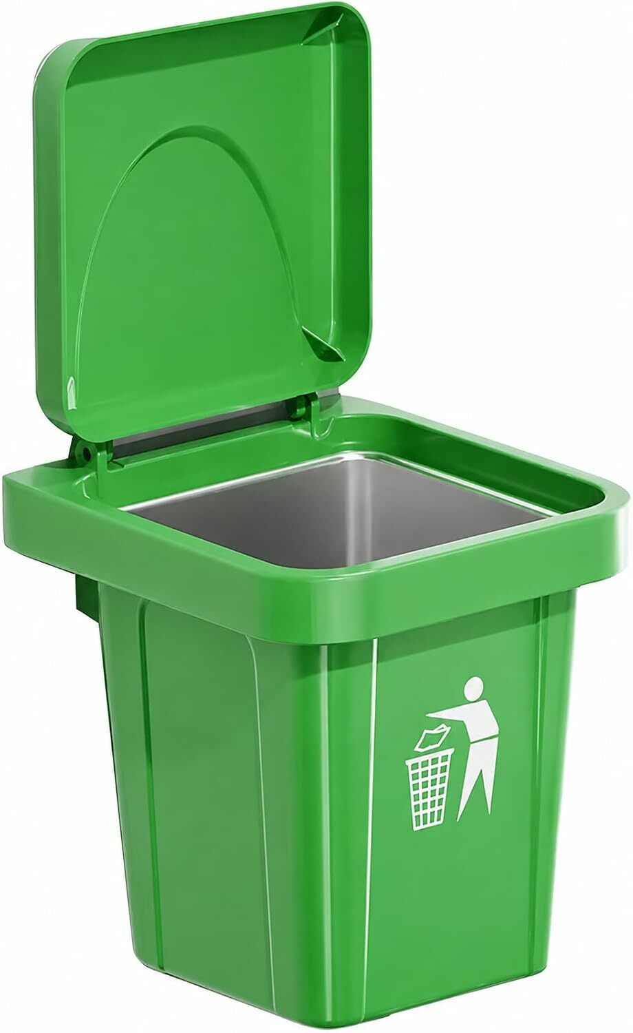 hirva creatino Desktop and Wall Mounted Mini Dustbin Green, Black Plastic, Stainless Steel Ashtray-picture-15