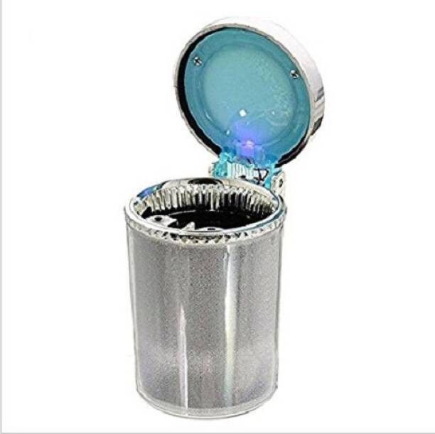 Universal Designer Blue LED Light and Rainbow Colors for Car / Home/ Office Multicolored Silver Plastic Ashtray-image-21