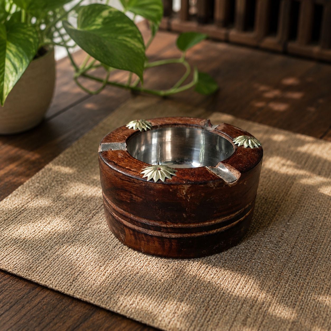 A1 Brown Wood Ashtray-image-39