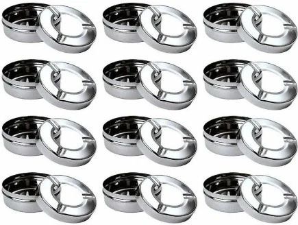 12 PCs Ashtray Hotel Bar Restaurant Car Office Ash Tray Cigarette Ash Plate Ash Catcher Steel Stainless Steel Ashtray-image-42