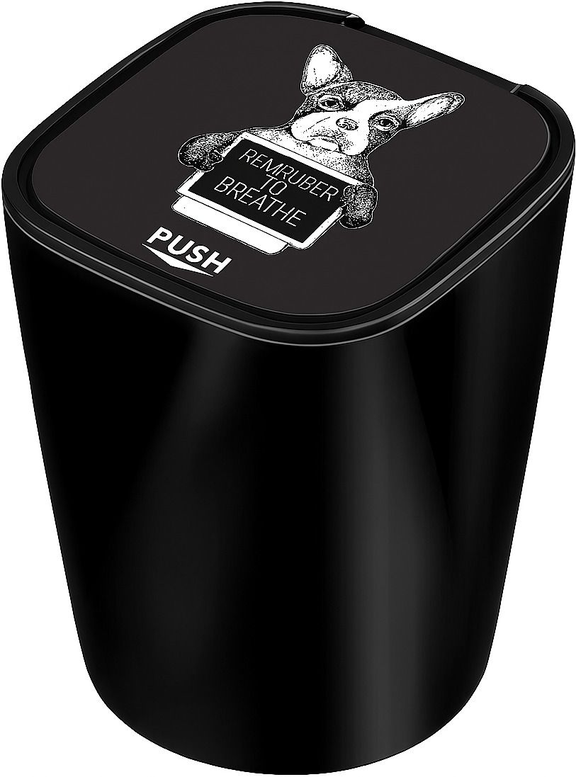 Car Ashtray for Car Cup Holder | LED Light with Push Cover | Black | 9cm Height Black Glass Ashtray-image-46