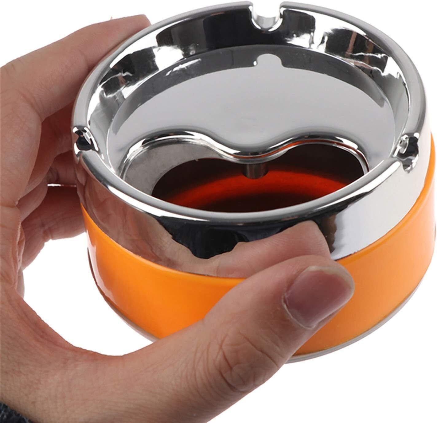 navmav Trendy Spinning Lid With Non-Slip Stronger Base Ashtray for Indoor & Outdoor Multicolor Plastic, Stainless Steel Ashtray-picture-23