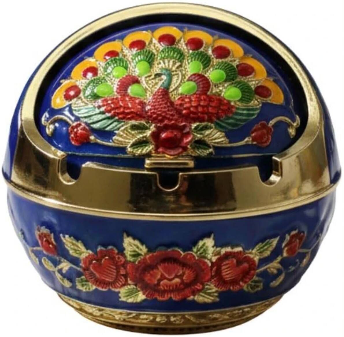 Peacock Ashtray Retro Zinc Alloy Ashtray with Closing Blue Bronze, Stainless Steel Ashtray-image-49