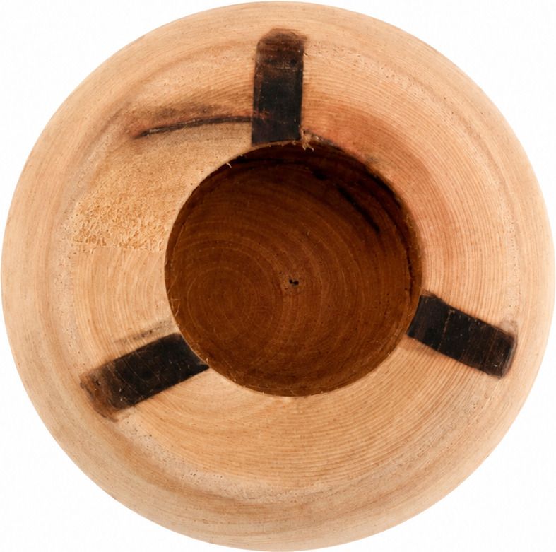Wooden Ashtray | Natural Wood Cigarette Ash Holder with 3 Cigarette Rests Brown Wood Ashtray-image-1