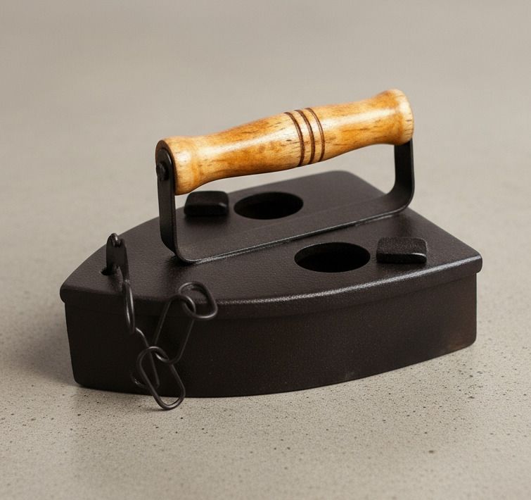 Decorative Coal Press Shaped Black Metal Ashtray | Traditional Indian Craft Black Iron Ashtray-image-1