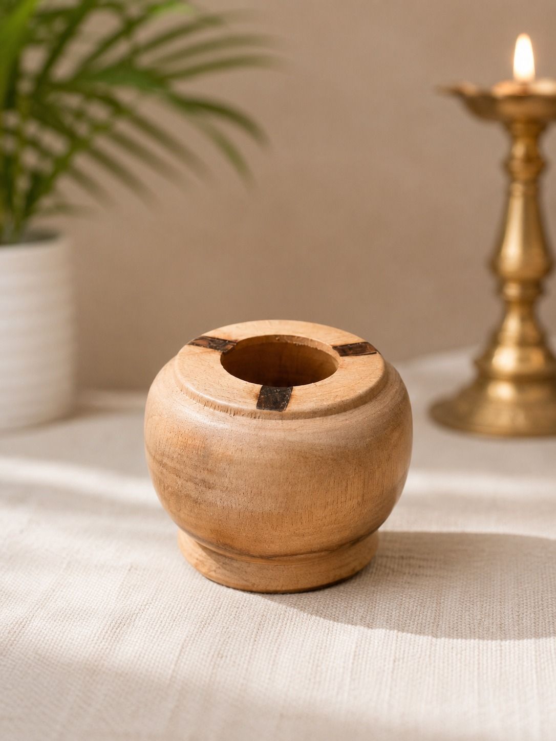 Wooden Ashtray with Natural Finish | Handmade Wooden Cigarette Ash Tray Brown Wood Ashtray-image-45