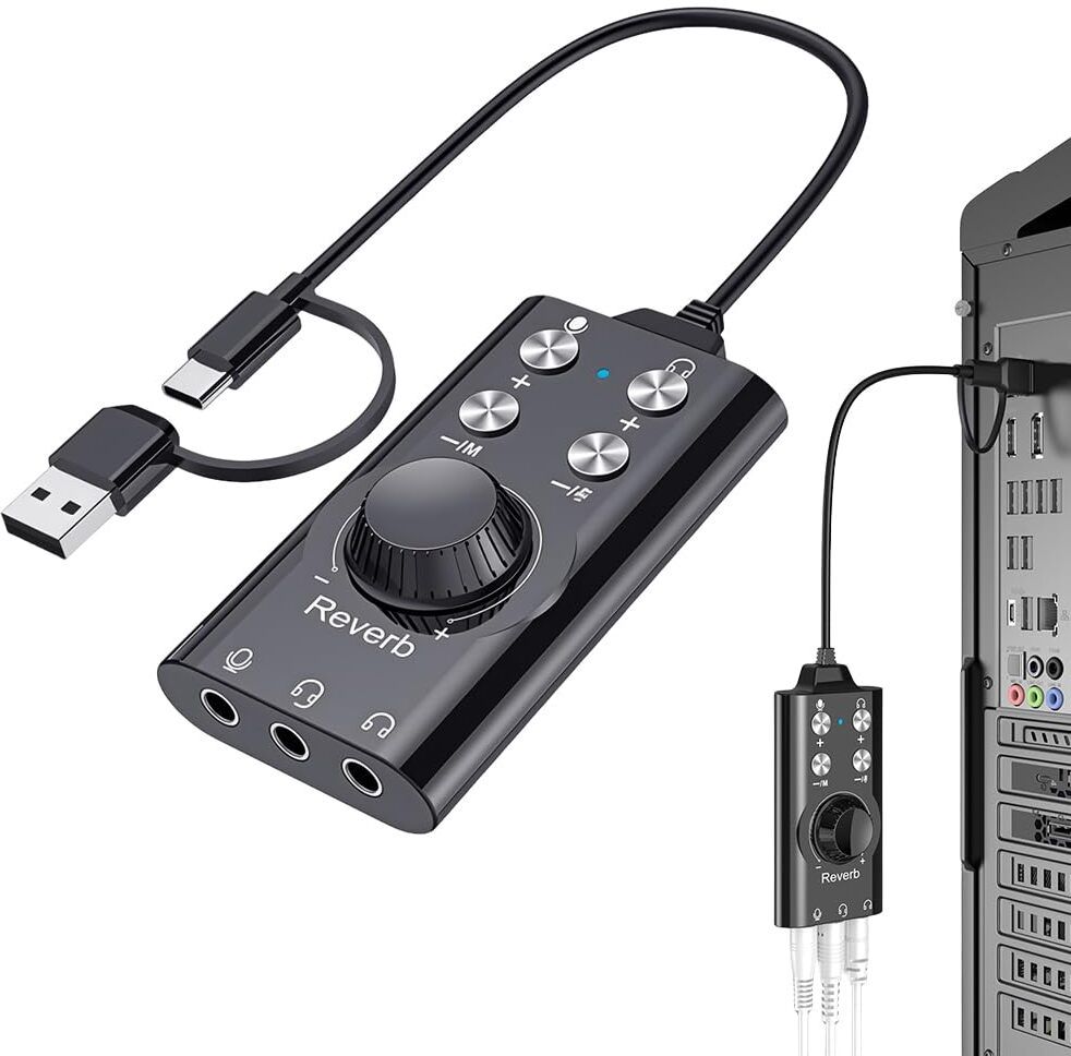 zorbes USB C External Sound Card Adapter Audio Interface-picture-19