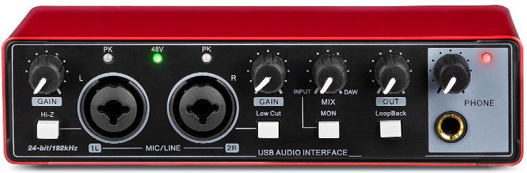 amg music USB Audio Interface 24-bit/192kHz XLR Input Metal Body Sound Card with 48V Audio Interface-picture-10