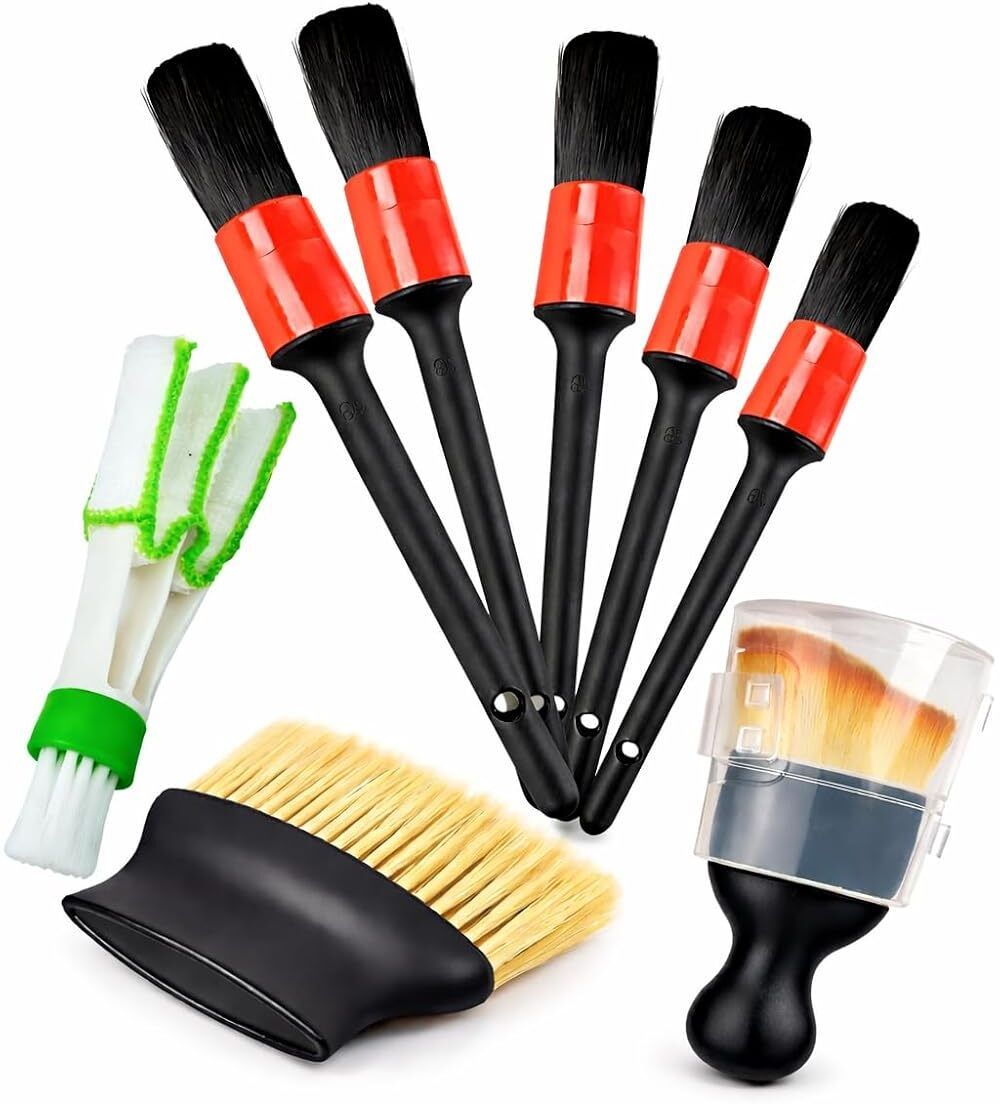 junjula 8 Pcs | AC Vent, Dashboard & Cleaning Brushes Vehicle Interior Cleaner Combo-picture-35