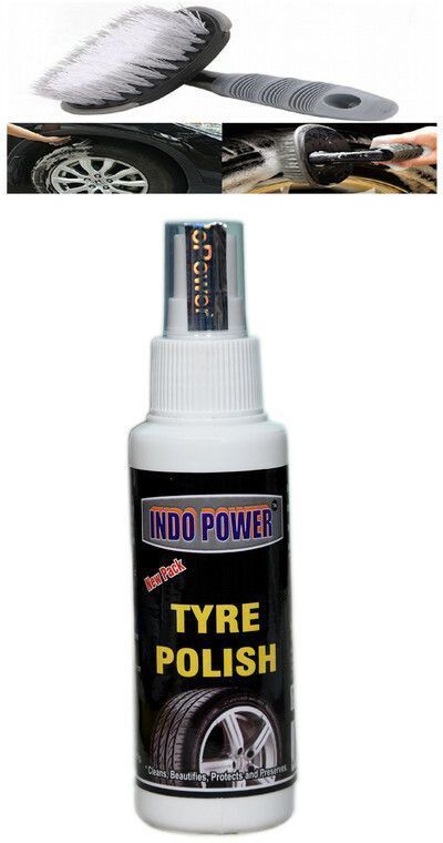 indopower Tyre polish 100ml.+All Tyre Cleaning Brush Combo-picture-28