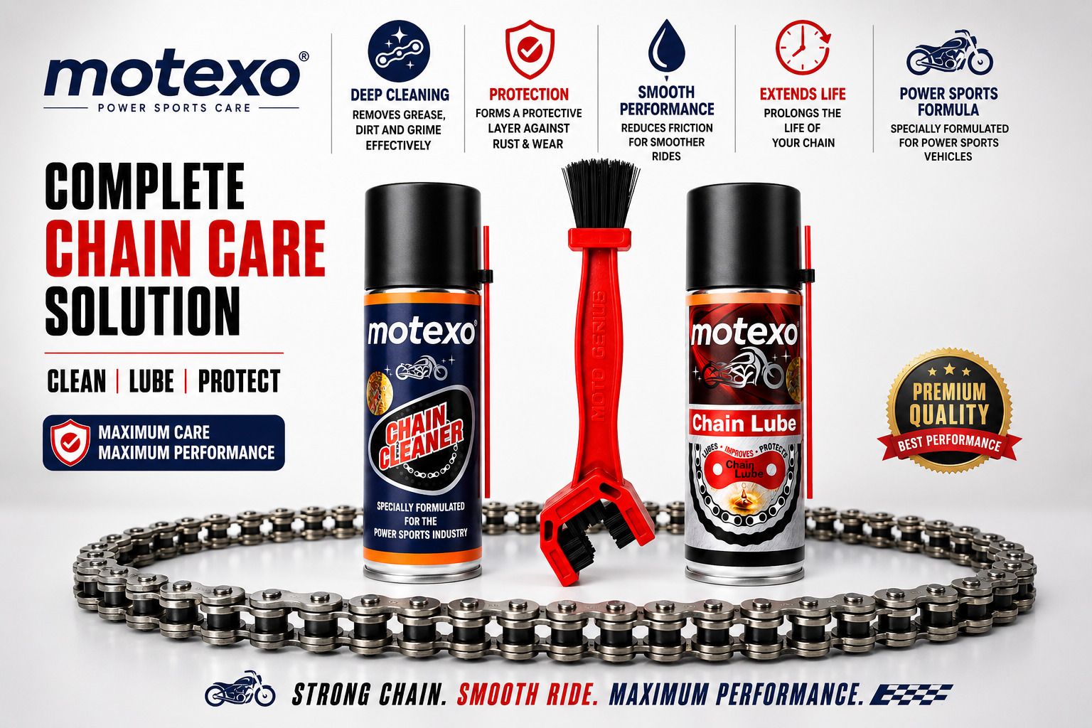 motexo 1 Bottle Of Chain Cleaner, 1 Bottle Of Chain Lubricant, 1 Chain Cleaning Brush Combo-picture-12