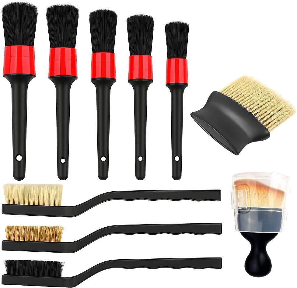 10pcs Auto Car Detailing Brush Set,Car Interior Cleaning Kit Combo