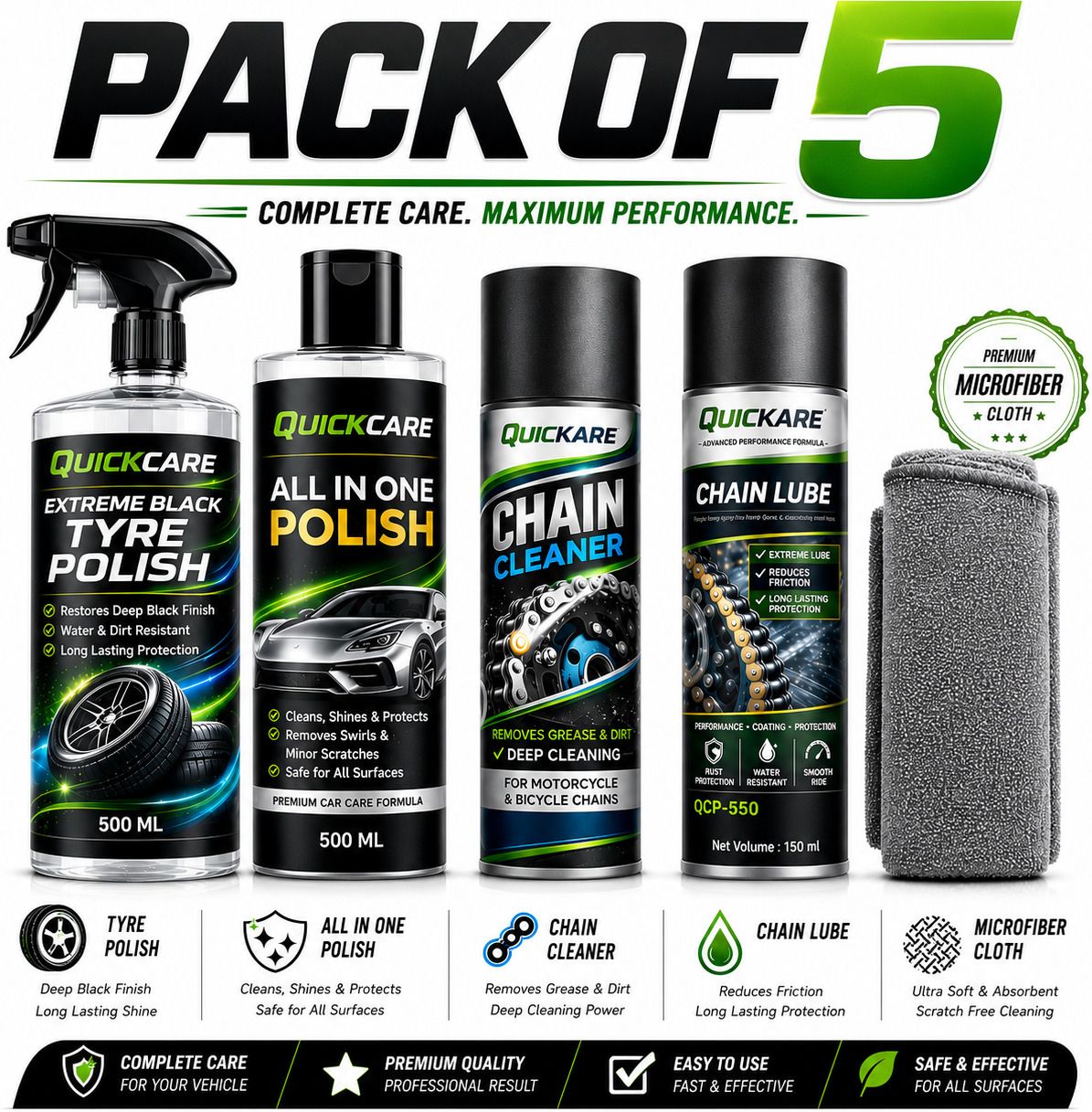 1 Chain Cleaner, 1 Tyre polish, 1 Chain Lube, 1 All in One POlish, 1 Cleaning Brush Combo-image-37