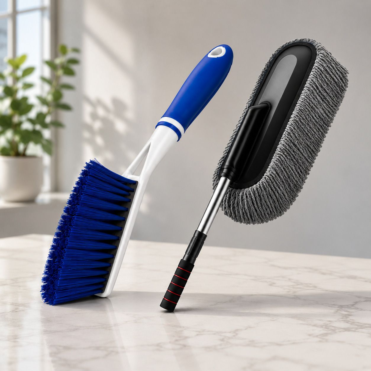 Extendable Microfiber Duster And Multi-Purpose Cleaning Brush Combo-image-15
