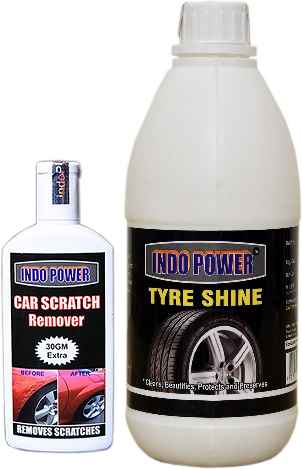 indopower TYRE SHINER 500ml+ Scratch Remover 100gm. Combo-picture-26