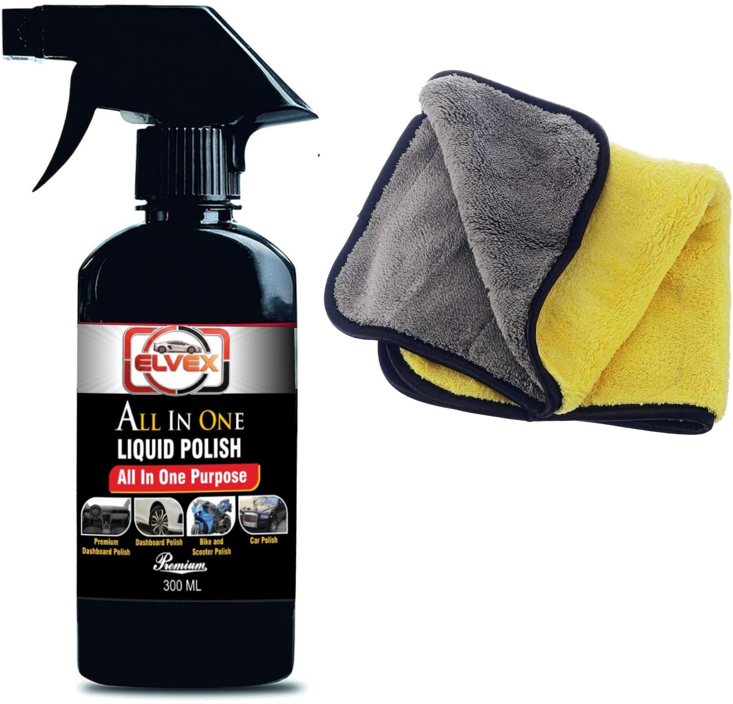 elvex Liquid Polish with 500 gsm Microfiber and Sponge 300 ml Combo-picture-13