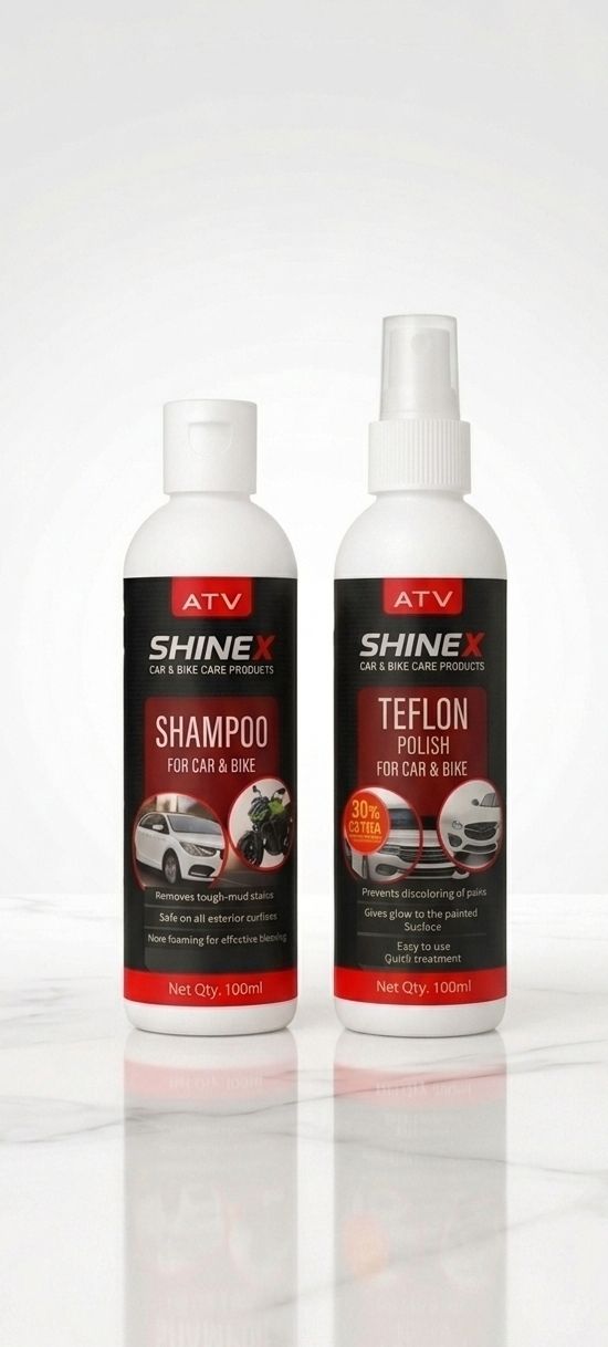 atvshinex 1 Shinex car & bike shampoo -100ml, 1 SHINEX Teflon Polish -100ml Combo-picture-13