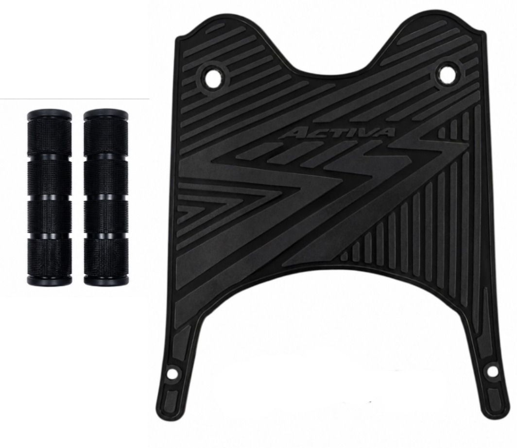 BLACK ANTI SKID MAT ACTIVA 6G, PREMIUM HANDLEBAR GRIP COVERS ULTRASOFT Combo-image-49