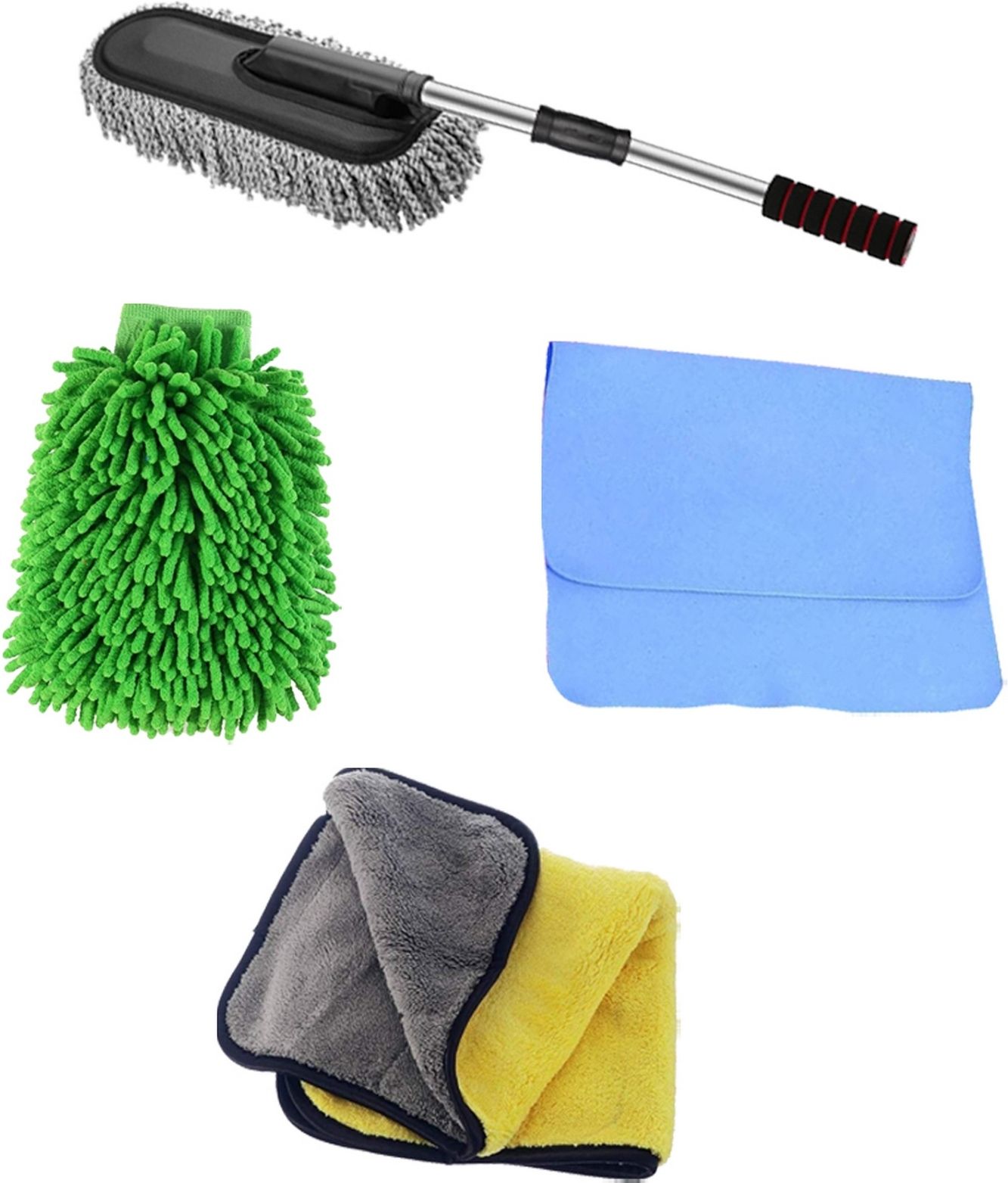 srbkfashion 4 Pcs Combo Of Microfiber Big Duster, Magic Towel, Microfiber Towel, Wash Mitt Combo-picture-21