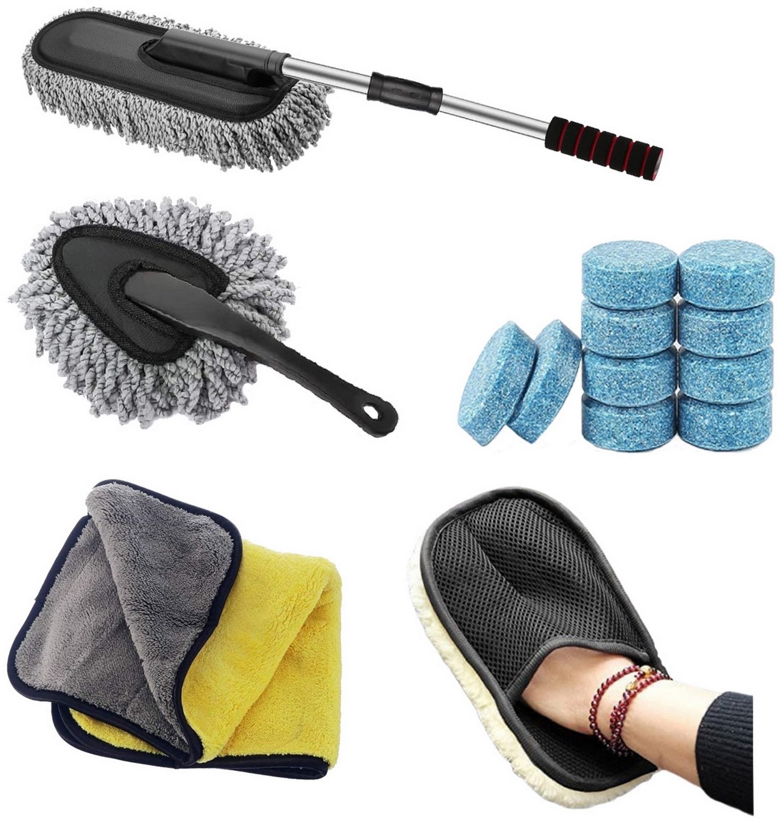 oridor 5 Pcs Combo Of Big Duster, Cleaning Tablet, Gloves, Small Duster, Towel Combo-picture-14