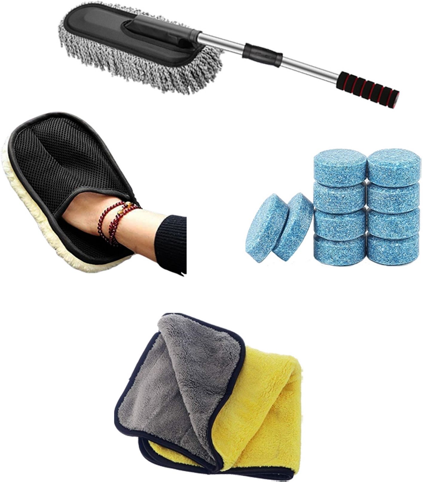 srbkfashion 4 Pcs Combo Of Microfiber Extended Big Duster, Cleaning Tablet, Gloves, Towel Combo-picture-11