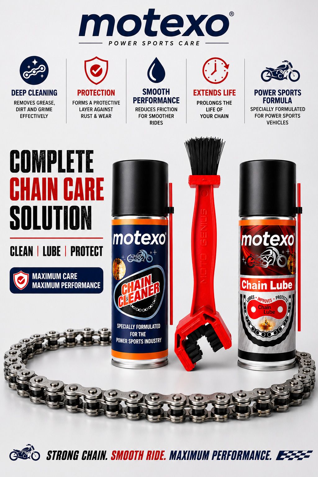 motexo 1 Bottle Of Chain Cleaner, 1 Bottle Of Chain Lubricant, 1 Chain Cleaning Brush Combo-picture-46