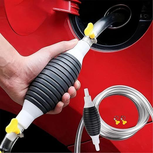 kzeel Fuel Transfer Pump Kit, Hand Pump, Car Fuel Transfer 2 M pipe for Petrol Diesel Solvent Aquarium Cleaner-picture-1
