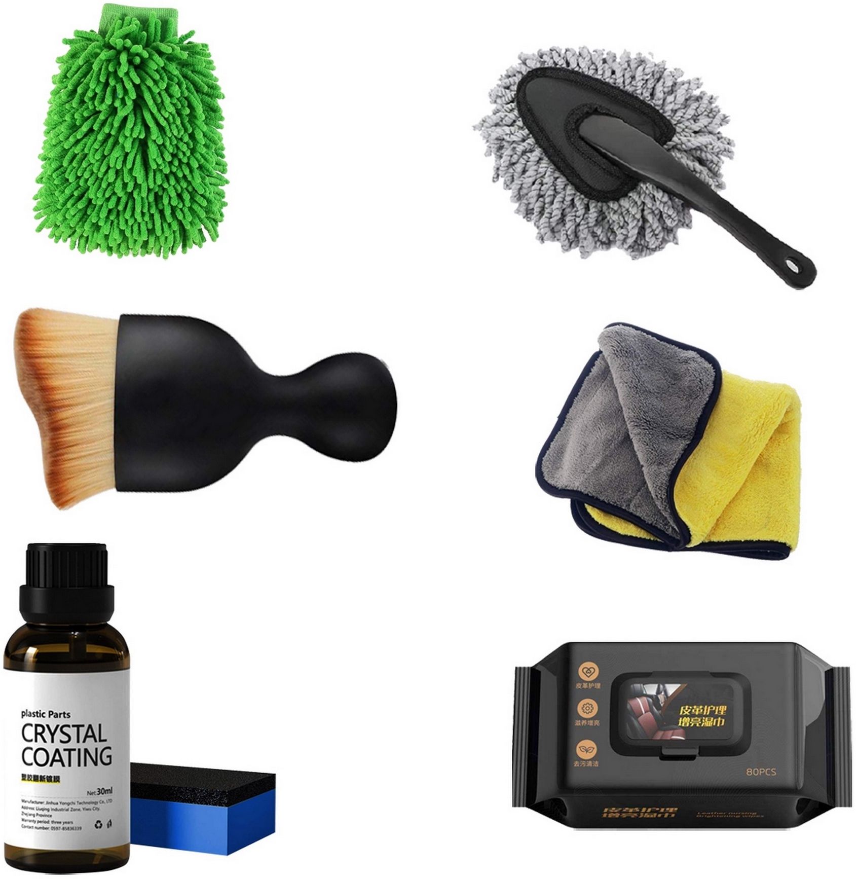 oridor 6 Pcs Combo Of Crystal Coating, Brush, Small Duster, Towel, Wipes, Wash Mitt Combo-picture-14