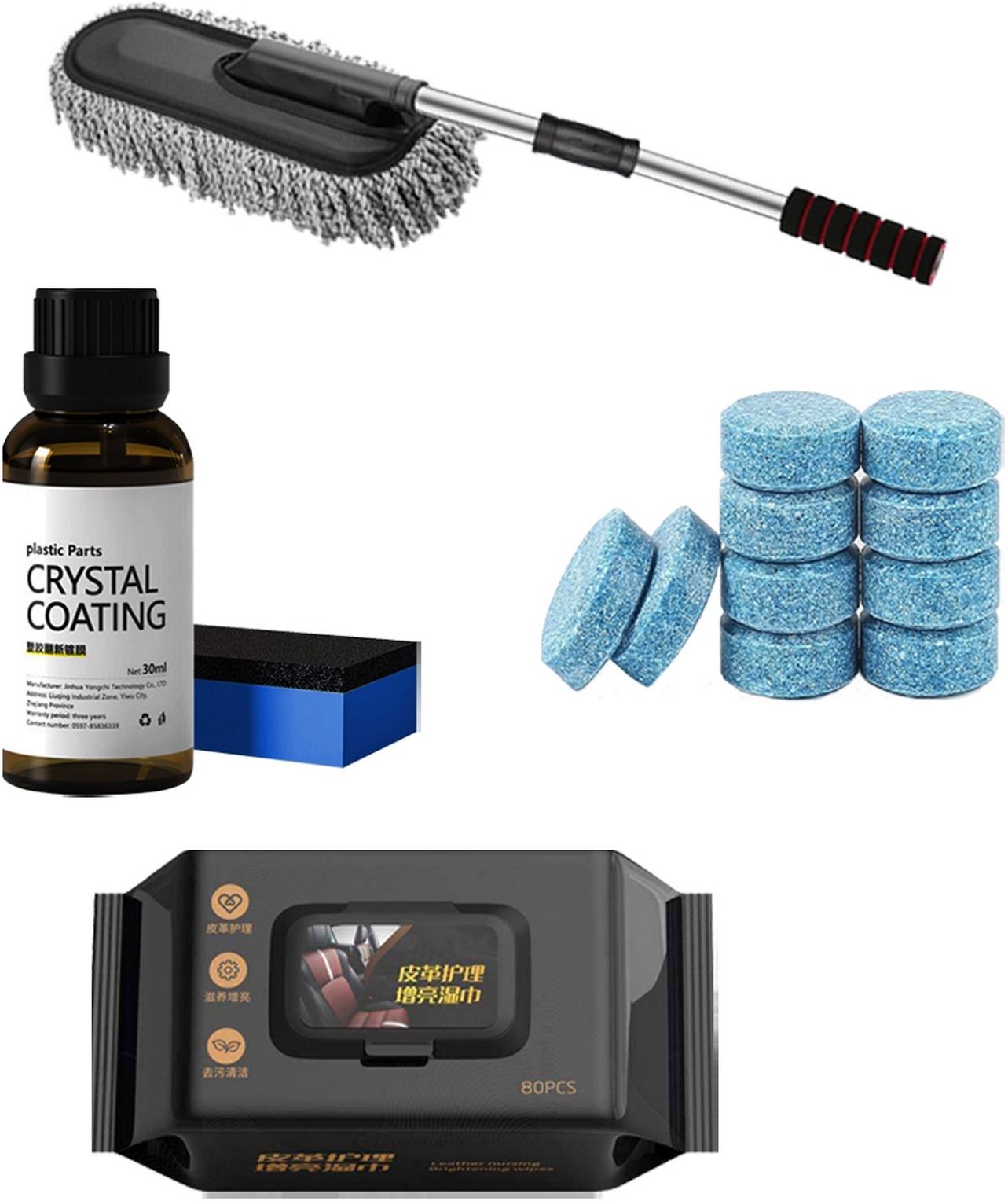 srbkfashion 4 Pcs Combo Of Microfiber Big Duster, Crystal Coating, Cleaning Tablet, Wipes Combo-picture-27
