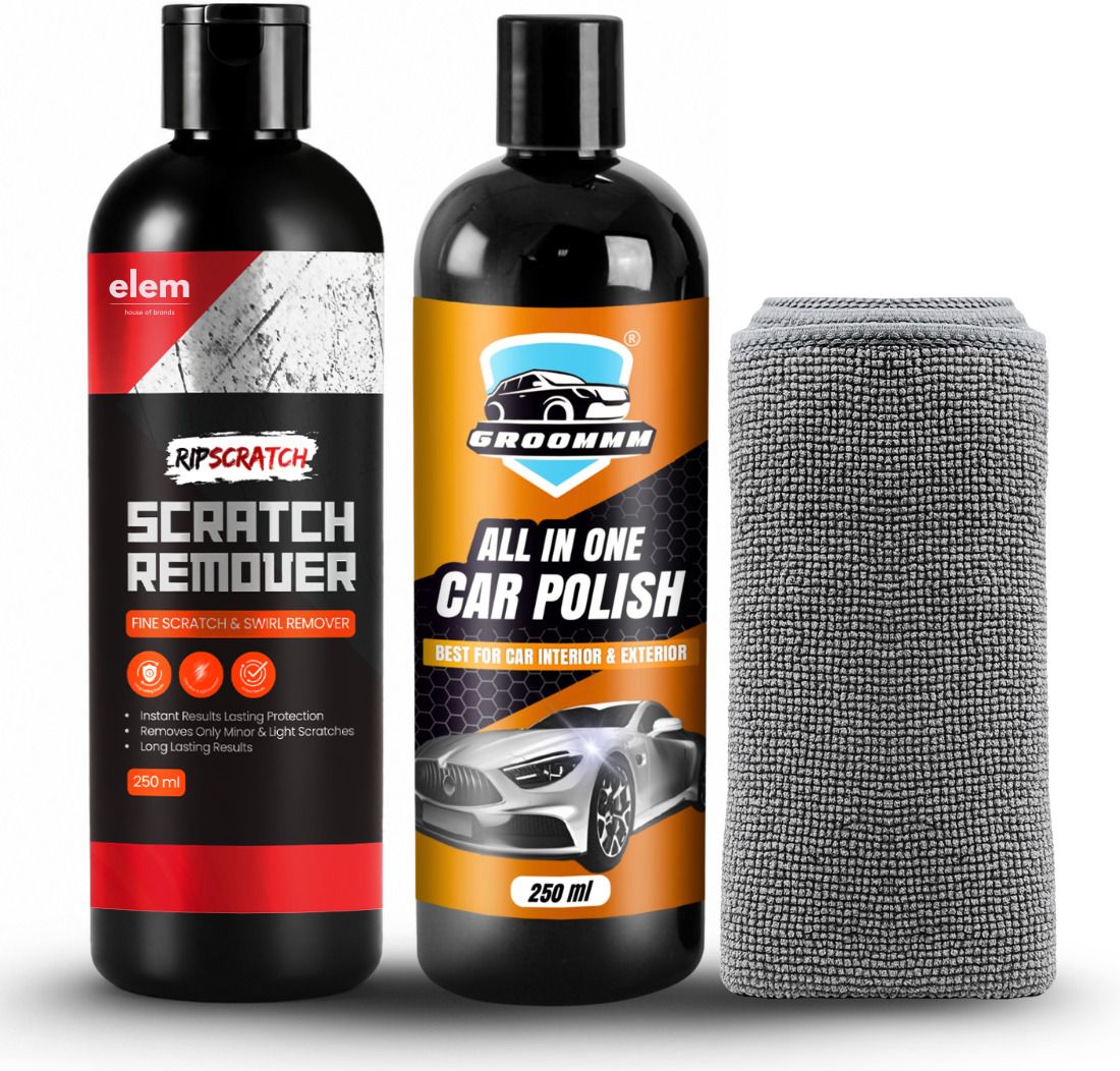 groommm Car polish for interior & exterior care, Scratch remover for cars (250mlx2) Combo-picture-21