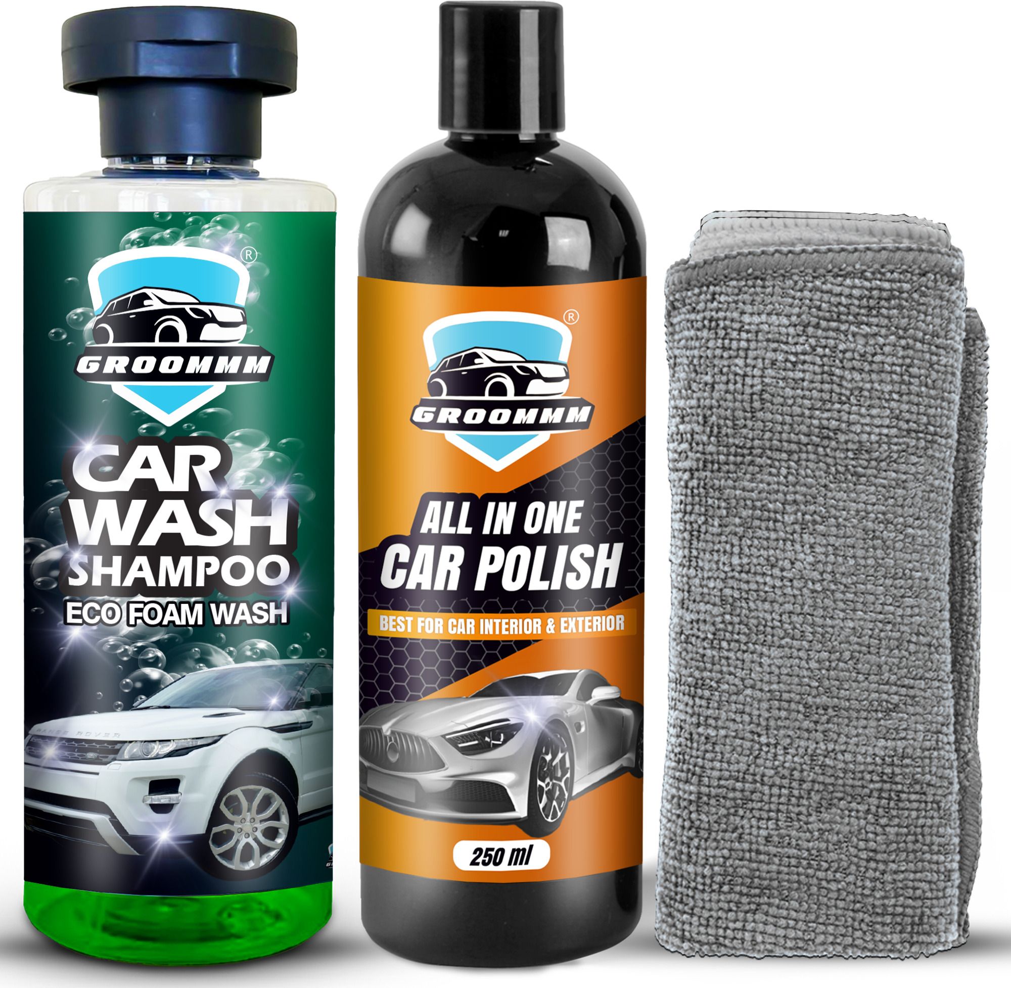 Car All in One Polish 250 ml & Car Wash Shampoo 250 ml, With Microfiber Cloth Combo-image-6