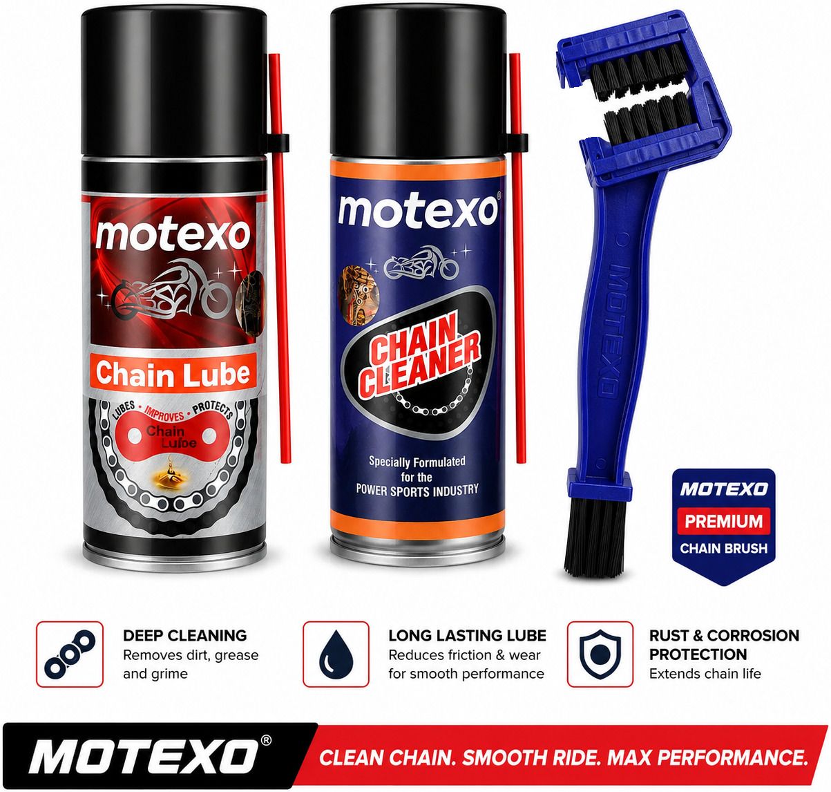 motexo 1 Bottle Of Chain Cleaner, 1 Bottle Of Chain Lubricant, 1 Chain Cleaning Brush Combo-picture-44