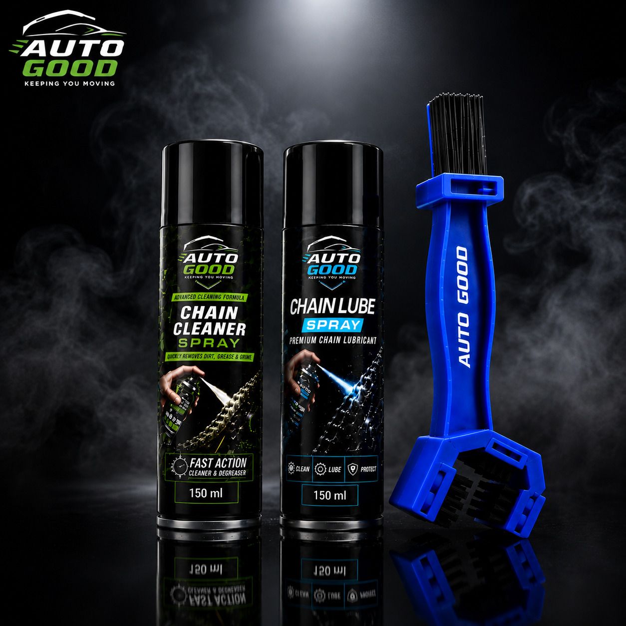 auto good Chain Cleaner 150 ml, chain lube 150 ml, chain cleaning brush Combo-picture-38