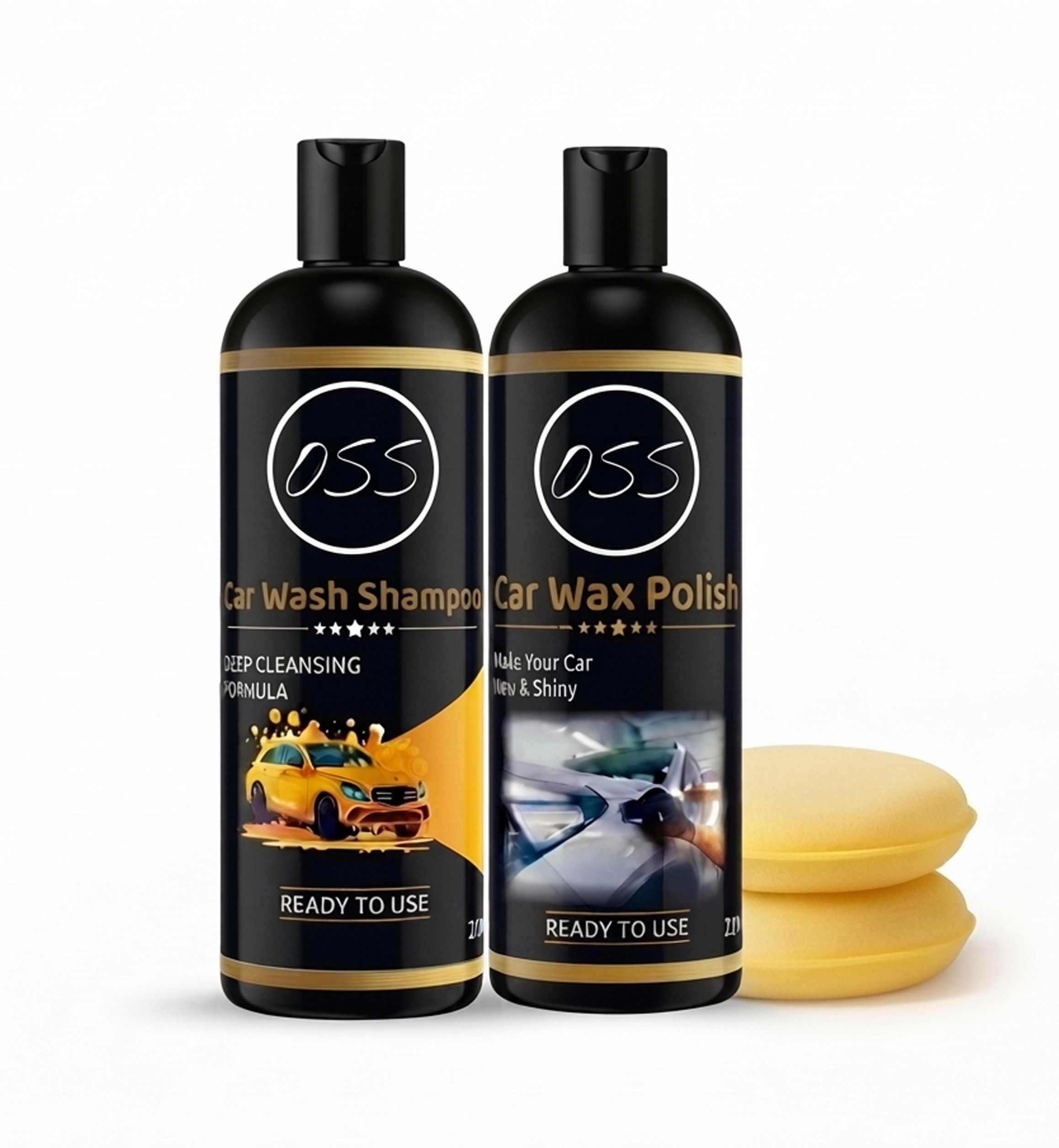 1 × Car Wash Shampoo 1 × Car Wax Polish 2 × Foam Applicator Pads Combo-image-48