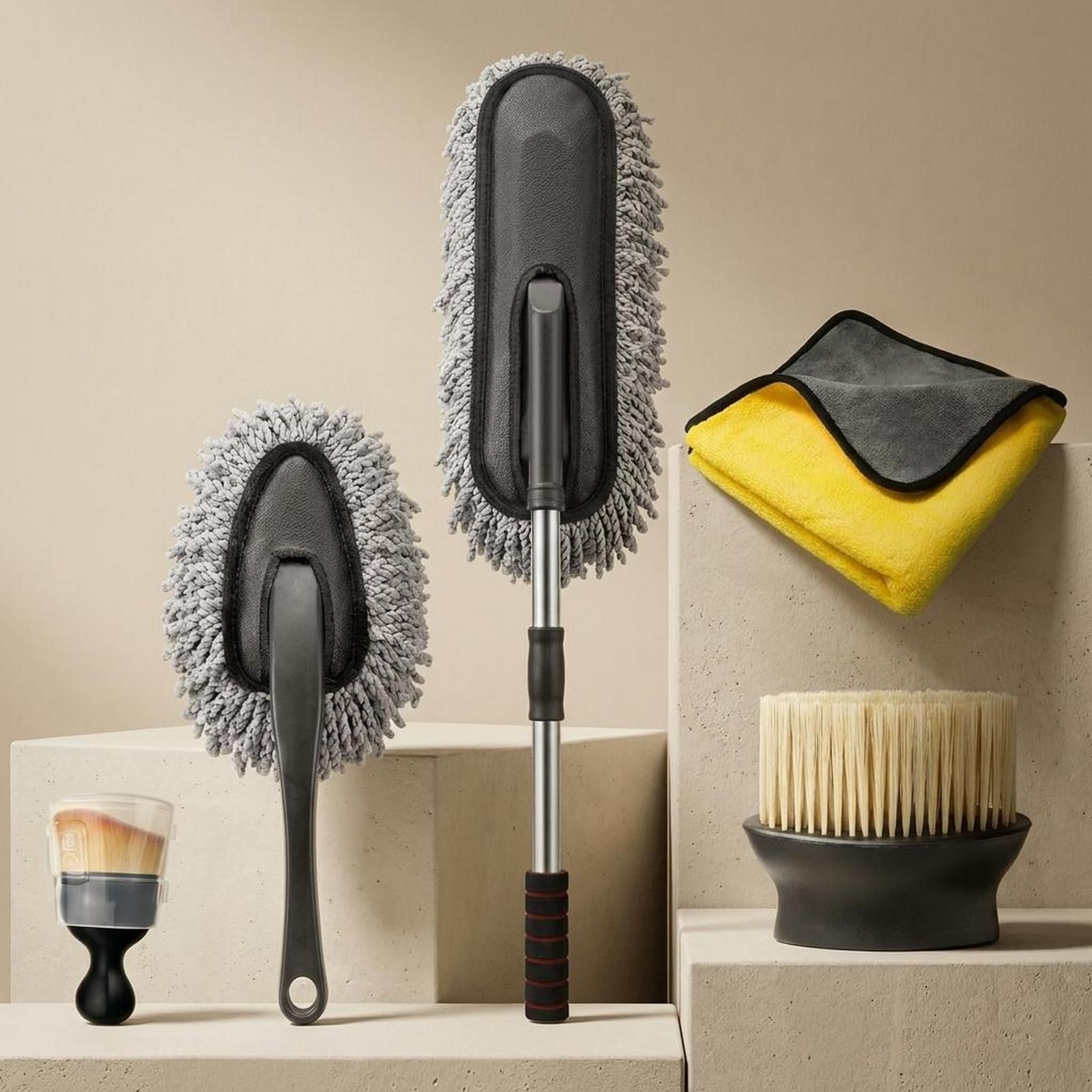 oridor Combo Of 5 Vehicle Cleaning Companion Kit with Dusters Brushes and Towel Set Combo-picture-10