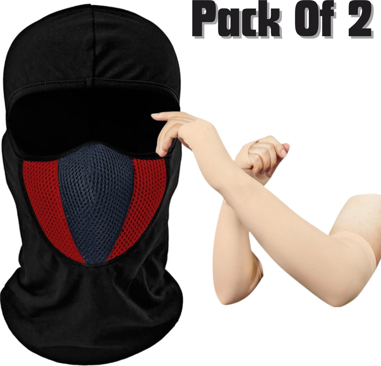 taveesa Pollution UV Sun Protection Full Face Mask With Arm Sleeve Combo-picture-12