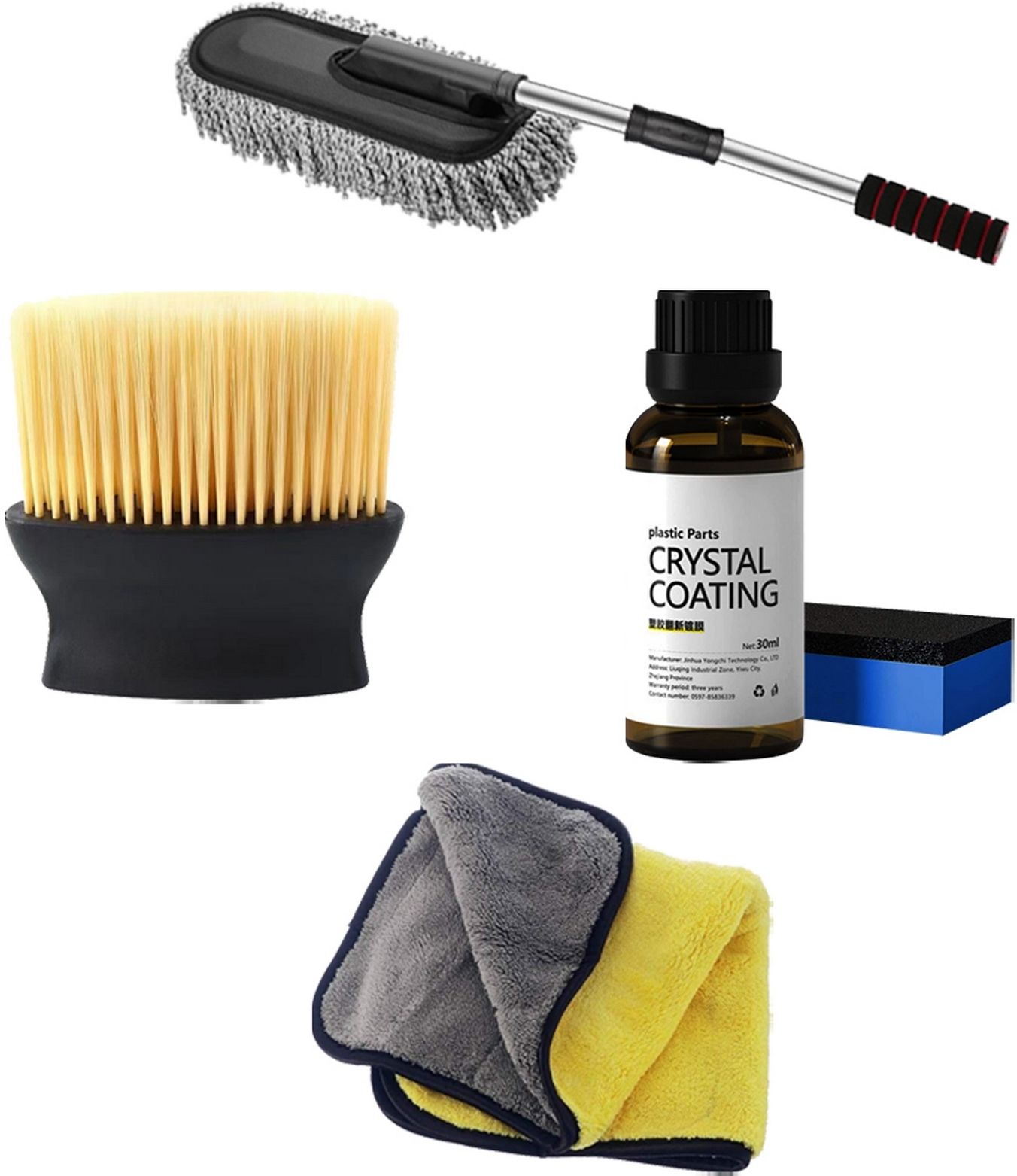 srbkfashion 4 Pcs Combo Of Big Brush, Microfiber Big Duster, Plastic Crystal Coating, Towel Combo-picture-41
