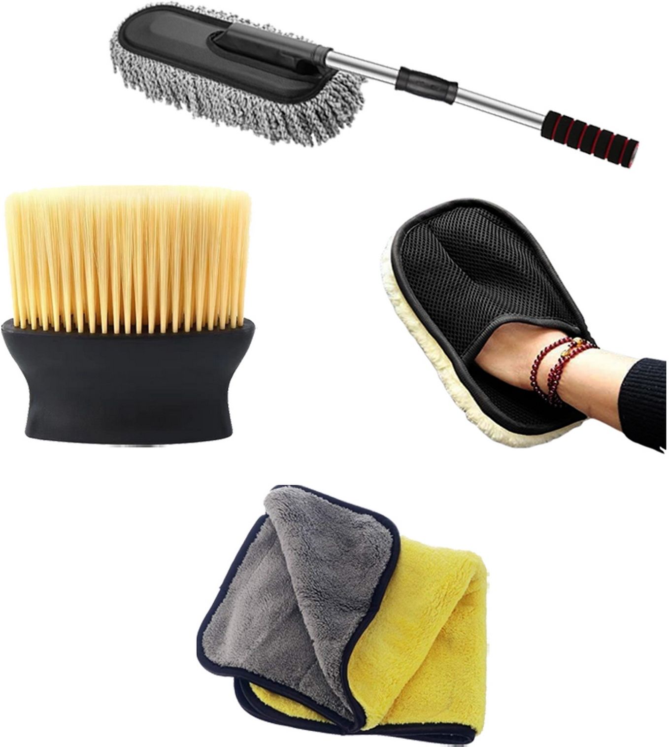 oridor 4 Pcs Combo Of Big Brush, Microfiber Extended Big Duster, Gloves, Towel Combo-picture-12