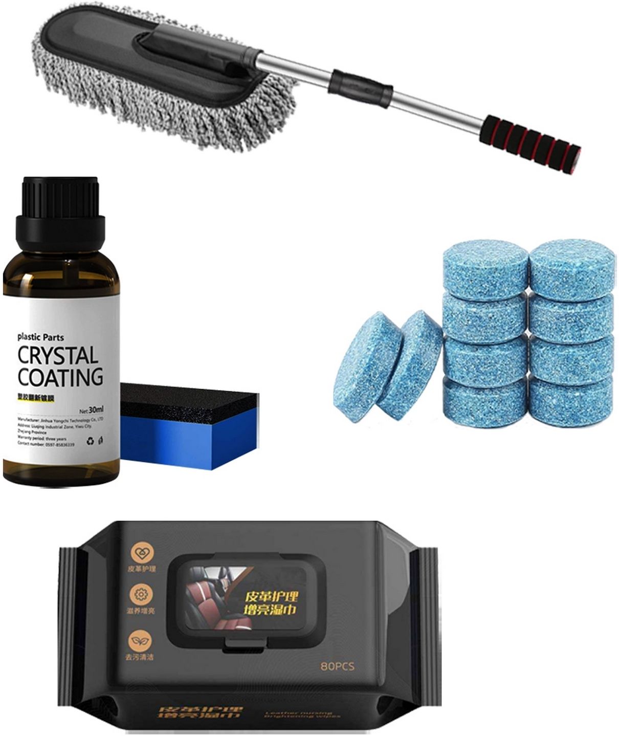 srbkfashion 4 Pcs Combo Of Microfiber Big Duster, Crystal Coating, Cleaning Tablet, Wipes Combo-picture-43