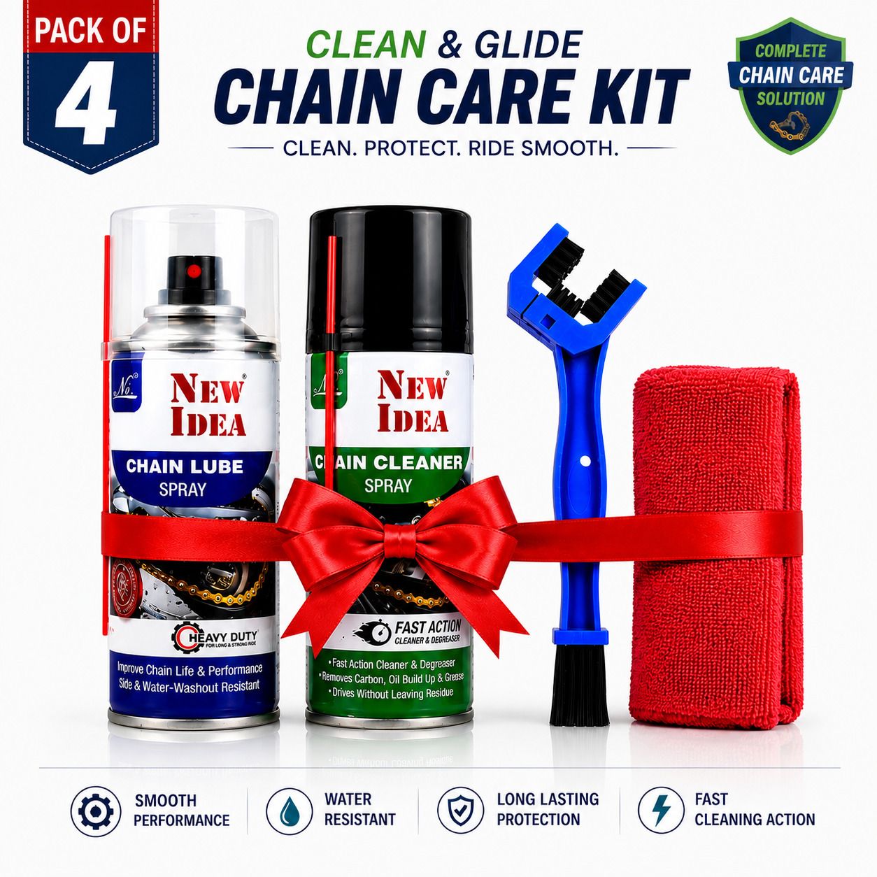 New Idea Chain Cleaner & Chain Lube Kit with Cleaning Brush and Microfiber Cloth Combo-image-4