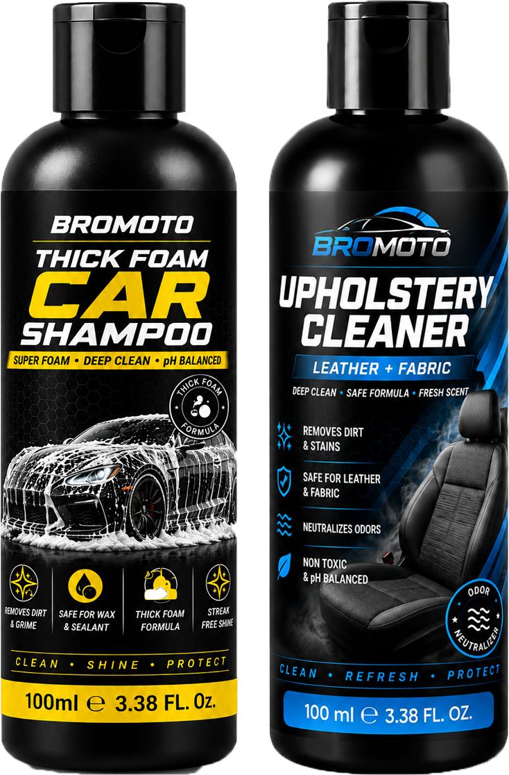Thick Foaming Car Shampoo & Upholstery Cleaner(Leather + Fabric)100ml Each Combo-image-7