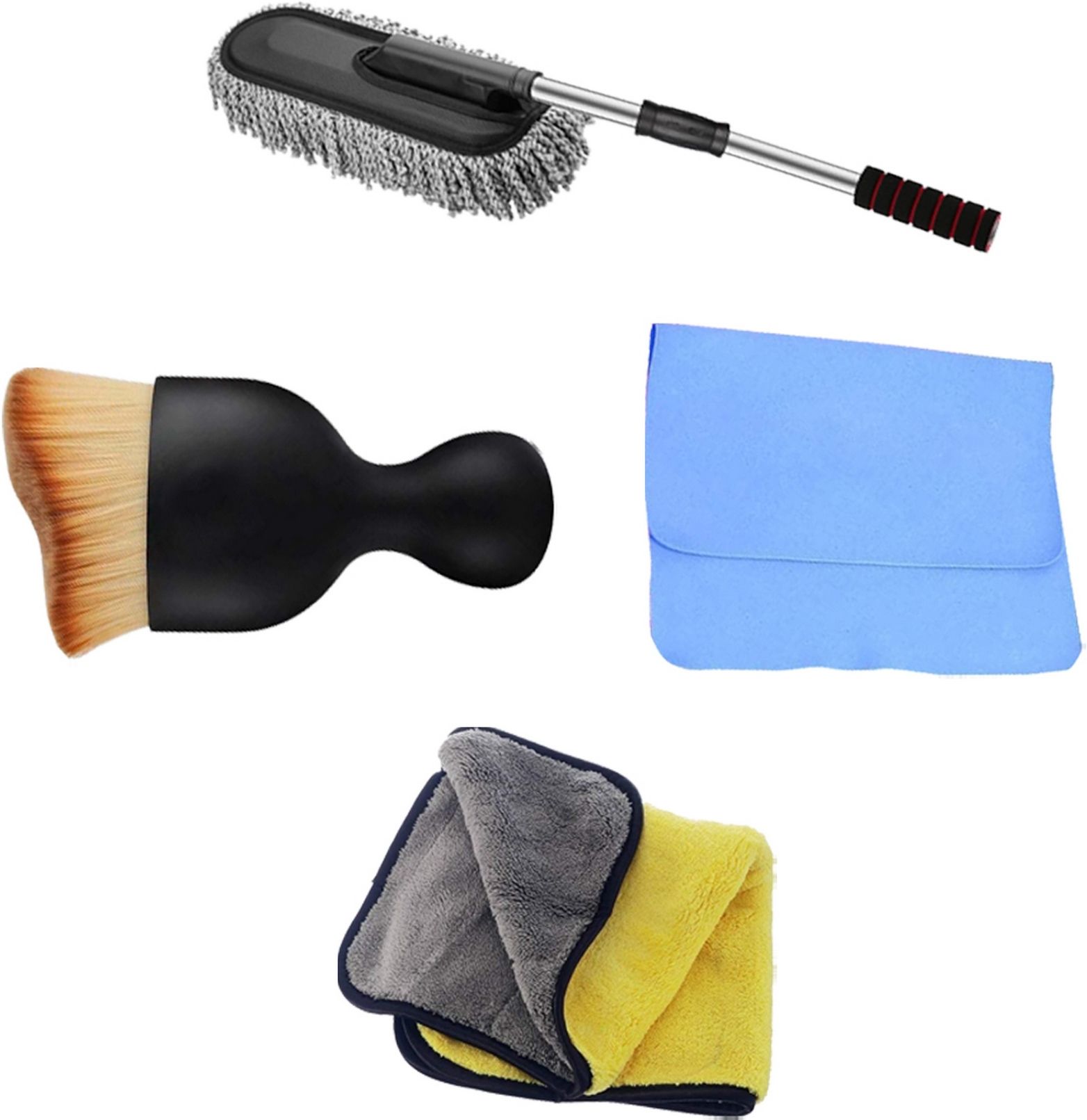 srbkfashion 4 Pcs Combo Of Microfiber Big Duster, Magic Towel, Small Brush, Towel Combo-picture-36
