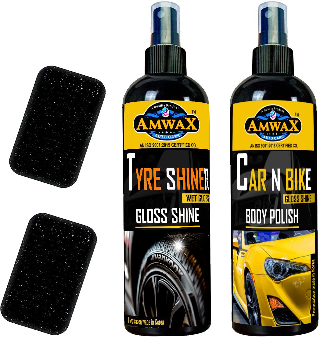 amwax CAR AND BIKE BODY POLISH 200 ML (Mist Spray), TYRE SHINER 200 ML (MIST SPRAY) Combo-picture-32