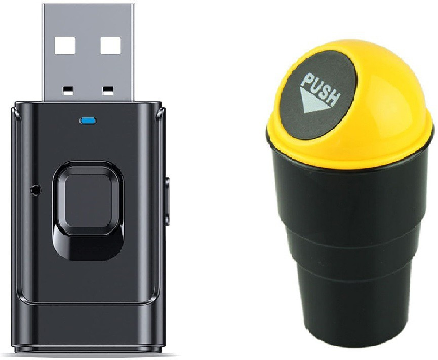 tantra Car Bluetooth Device with Mic 5.0, Car Trash Can Dustbin Combo image 1