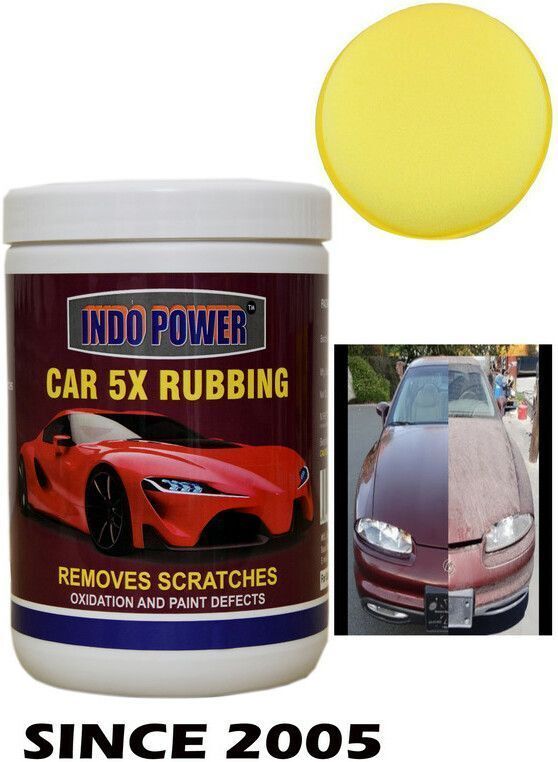 indopower CAR WAX 5X RUBBING 1kg.+ One Foam Applicator Pad. Combo-picture-12